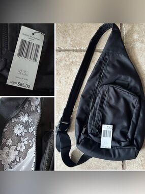 Vera Bradley NWT Black Reactive Sling Backpack crossbody ret:$65